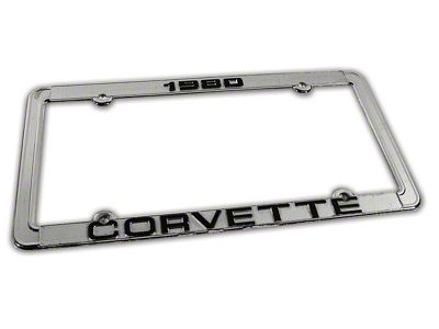 CA 1980 Corvette License Plate Frame; Chrome (Universal; Some Adaptation May Be Required)