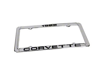 CA 1982 Corvette License Plate Frame; Chrome (Universal; Some Adaptation May Be Required)