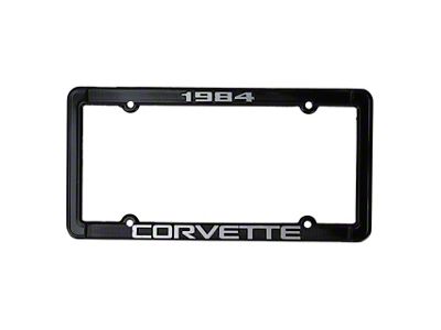 CA 1984 Corvette License Plate Frame; Black (Universal; Some Adaptation May Be Required)