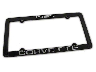 CA 1985 Corvette License Plate Frame; Black (Universal; Some Adaptation May Be Required)