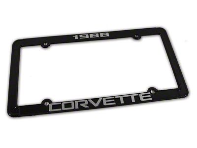 CA 1988 Corvette License Plate Frame; Black (Universal; Some Adaptation May Be Required)