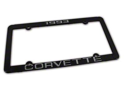 CA 1993 Corvette License Plate Frame; Black (Universal; Some Adaptation May Be Required)