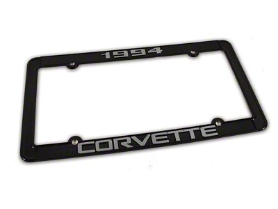 CA 1994 Corvette License Plate Frame; Black (Universal; Some Adaptation May Be Required)