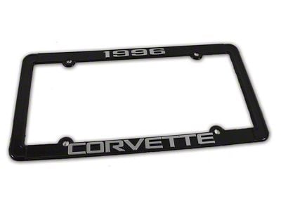 CA 1996 Corvette License Plate Frame; Black (Universal; Some Adaptation May Be Required)