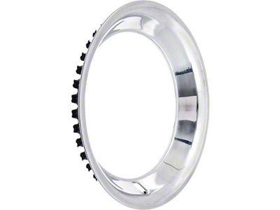 15-Inch Rally Wheel Trim Ring; 2-1/4-Inch Deep; Stainless Steel (67-81 Camaro)