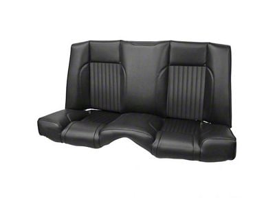 Camaro 1967-68 Sport X Rear Seat Upholstery & Foam Kit Matte Black Vinyl & Black Contrasting Stitch, with Black Grommets