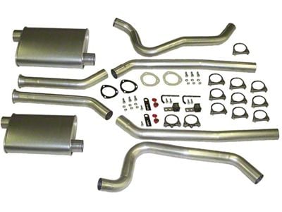 2.50-Inch Aluminized Header-Back Exhaust System with Standard Turbo Mufflers; Side Exit (67-74 V8 Camaro w/ 3-Inch Collector Long Tube Headers)