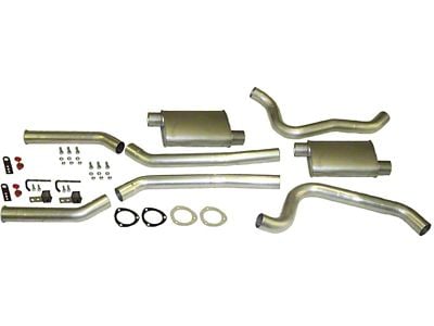 3-Inch Aluminized Header-Back Exhaust System with Standard Turbo Mufflers; Rear Exit (67-74 V8 Camaro w/ 3-Inch Collector Long Tube Headers)