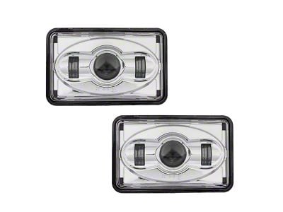 4x6 LED Projection Headlights; High Beam; Chrome Housing; Clear Lens (82-92 Camaro)