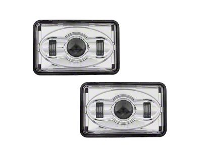 4x6 LED Projection Headlights; Low Beam; Chrome Housing; Clear Lens (82-92 Camaro)