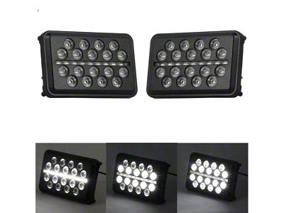 4x6 SLIM LINE Multi LED Projection Headlights; High Beam; Black Housing; Clear Lens (82-92 Camaro)