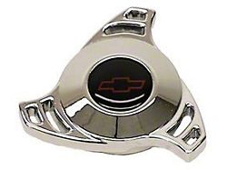 Camaro Air Cleaner Cover Wing Nut, Spinner Shape, Large Bowtie Logo, Chrome, 1967-69