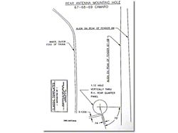 Camaro Antenna Template, Rear Quarter Panel, 1967-1969