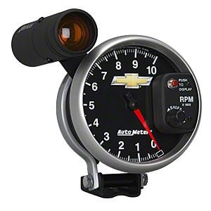 Auto Meter Ecklers Chevy Gold Bowtie Series 5 Inch Pedestal Tachometer