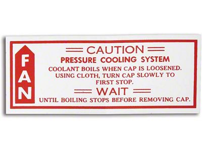 Camaro Caution Cooling/Fan Decal, 1979-1980