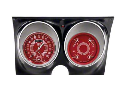 Classic Instruments Camaro Classic Instruments V8 Red Steelie Series Speedtachular Analog Gauge Kit, 1967-1968