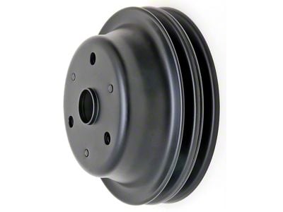 Crankshaft Pulley; 2-Groove; Asphalt Black (69-85 Small Block V8 Camaro w/ Long Water Pump)