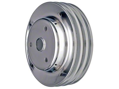 Crankshaft Pulley; 3-Groove; Chrome (69-85 Small Block V8 Camaro w/ Long Water Pump)