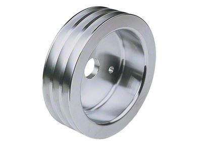 Crankshaft Pulley; 3-Groove; Polished Aluminum (67-68 Small Block V8 Camaro w/ Short Water Pump)