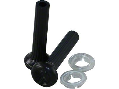 Dash Vent Black Pull Knob & Clear Ferrule Set,1968