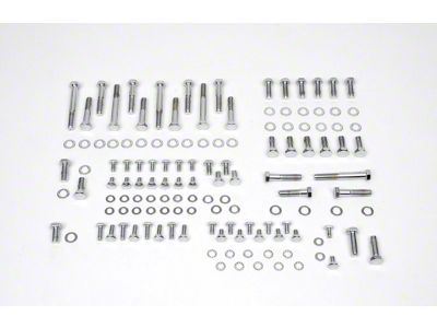 Camaro Engine Bolt Kit, Small Block, Chrome, For Cars With Stock Exhaust Manifolds, 1967-69