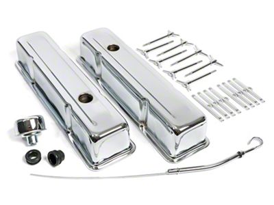 Engine Dress Up Kit with Tall Valve Covers; Chrome (67-81 Small Block V8 Camaro)