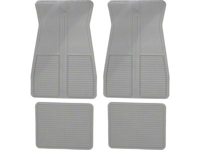 Factory Style Rubber Front and Rear Floor Mats with GM Logo; Gray (73-81 Camaro)