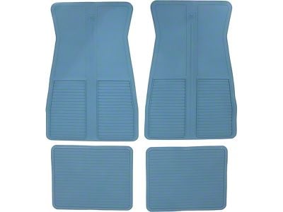 Factory Style Rubber Front and Rear Floor Mats with GM Logo; Light Blue (73-81 Camaro)