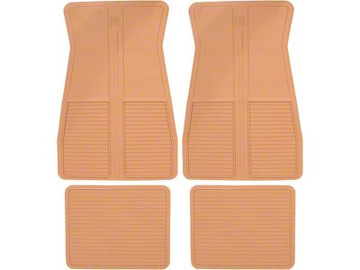 Factory Style Rubber Front and Rear Floor Mats with GM Logo; Tan (73-81 Camaro)