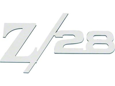 Camaro Fender Emblems, Z28 Plain, Stainless Steel, 1967-1969