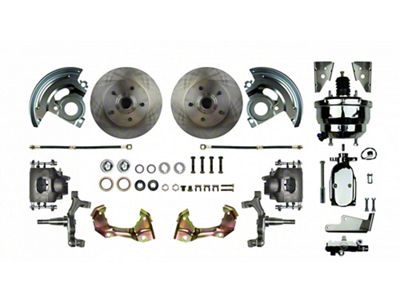 Camaro Front Power Disc Brake Conversion Kit With 8 Chrome Booster, 2 Drop, 1967-1969