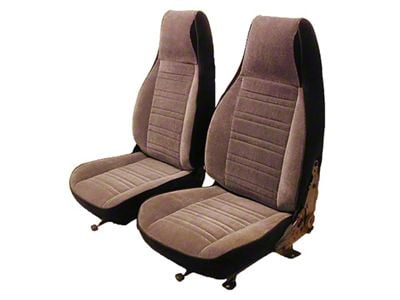 Front and Split Rear Seat Upholstery Kit; Sandstone Velour (87-92 Camaro)