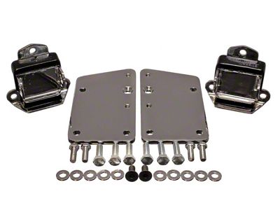 GM LS Series Motor Mount Conversion Kit; Short and Wide; Chrome; Black (67-72 Camaro, Excluding SS)