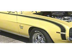 Camaro Hockey Stick Stencil & Black Vinyl Stripe Set, SuperSport SS & D90, 1969