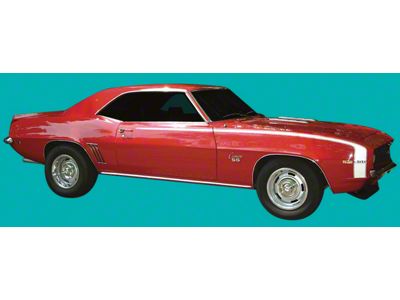 Hockey Stick Style Stripe Kit; Red (1969 Camaro)