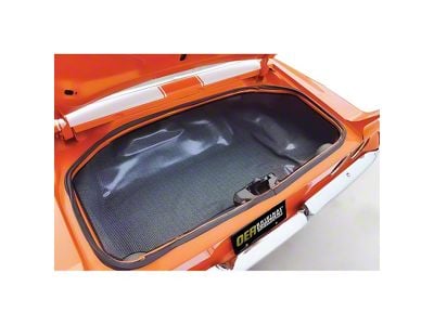 Houndstooth Pattern Vinyl Trunk Mat; Gray and White (70-73 Camaro)