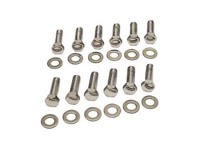 Camaro Intake Manifold Bolt Set, Small Block, Chrome, 1967-1969