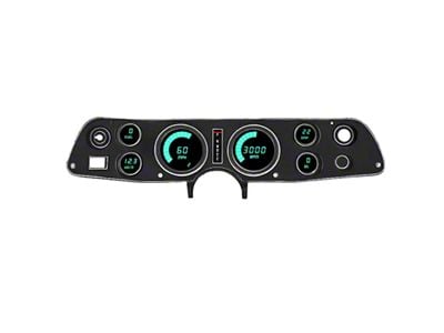 LED Digital Gauge Panel; Teal (70-81 Camaro)