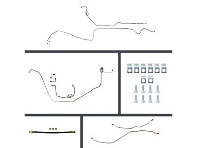 The Right Stuff Detailing Manual 4-Wheel Disc Conversion Pre-Bent Brake Line Kit; OE Steel (1969 Camaro)