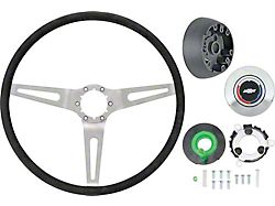 OE Style Comfort Grip Steering Wheel; 15-Inch; Silver and Black (1969 Camaro w/o Tilt Wheel)