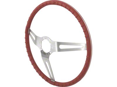 OE Style Comfort Grip Steering Wheel; 15-Inch; Silver and Red (1969 Camaro)