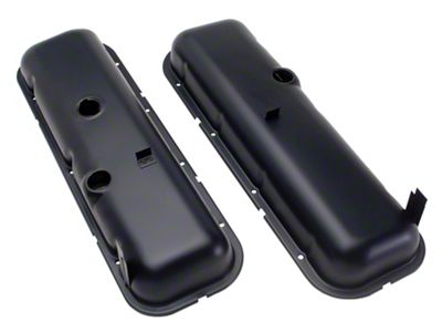 OE Style Short Valve Covers; Asphalt Black (67-72 Big Block V8 Camaro)