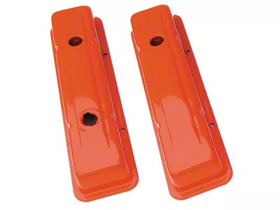 OE Style Short Valve Covers; Orange (67-86 Small Block V8 Camaro)