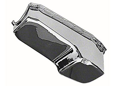 OEM Style Oil Pan; 4-Quart; Chrome (79-85 Small Block V8 Camaro w/ Oil Dip Stick on Passenger Side)