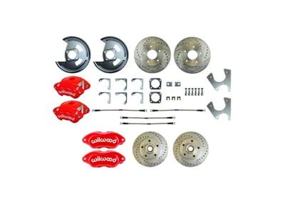 The Right Stuff Detailing Performance Series 4-Wheel Disc Brake Conversion Kit; Red Calipers (75-77 Camaro)