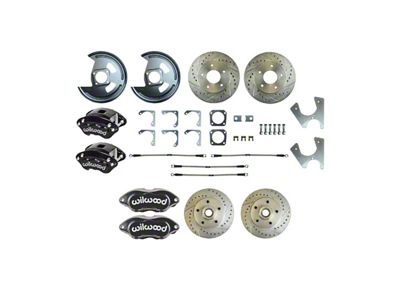 The Right Stuff Detailing Performance Series 4-Wheel Disc Brake Conversion Kit; Black Calipers (79-81 Camaro)