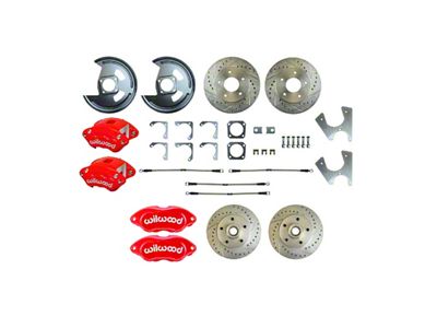 The Right Stuff Detailing Performance Series 4-Wheel Disc Brake Conversion Kit; Red Calipers (79-81 Camaro)