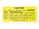 Posi-Traction Warning Trunk Decal,67-70Canada Limited Strip