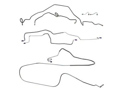 Power Disc Brake Line Kit with Standard Fittings; OE Steel (82-83 Camaro w/ Power Disc Brakes)