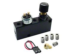 Camaro Proportioning Valve, Adjustable With Brake Light Switch, Black, 1967-2013